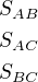 $S_{AB}\\S_{AC}\\S_{BC}$