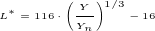 $L^*=116\cdot{\left(\frac{Y}{Y_n}\right)}^{\tiny{1/3}}-16$