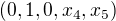 $(0,1,0,x_4,x_5)$