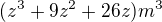 $(z^{3}+9z^{2}+26z) m^{3}$