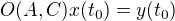 $O(A,C) x(t_{0})=y(t_{0})$