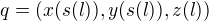 $q=(x(s(l)),y(s(l)),z(l))$
