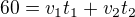 kopírovat do textarea $60=v_1t_1+v_2t_2$