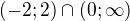 $(-2;2)\cap (0;\infty)$