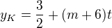 $y_K=\frac{3}{2}+(m+6)t$
