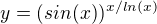 $y=(sin(x))^{x/ln(x)}$