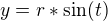 $y=r*\sin (t)$