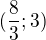 $(\frac{8}{3};3)$
