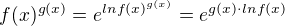 $f(x)^{g(x)}=e^{ln f(x)^{g(x)}}=e^{g(x)\cdot lnf(x)}$