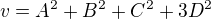 $v=A^2+B^2+C^2+3D^2$