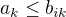 $a_{k}\le b_{ik}$
