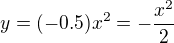 $y=(-0.5)x^2=-\frac{x^2}{2}$