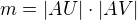 $m=|AU|\cdot|AV|$