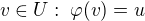$v \in U:\; \varphi (v)=u$