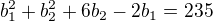 $ b_{1}^2+ b_{2}^2+6 b_{2}-2 b_{1}=235$