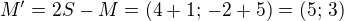 kopírovat do textarea $M'=2S-M=(4+1;\,-2+5)=(5;\,3)$