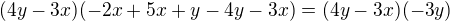 $(4y-3x)(-2x+5x+y-4y-3x)=(4y-3x)(-3y)$