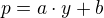 $p=a\cdot y+b$