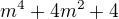 $m^4+4m^2+4$