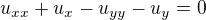 $u_{xx}+u_{x}-u_{yy}-u_{y}=0$