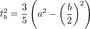 $t_b^2=\frac35\(a^2-\(\frac{b}{2}\)^2\)$