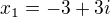 kopírovat do textarea $x_{1}=-3+3i$