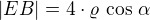 $|EB|=4\cdot\varrho\,\cos\,\alpha$