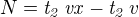 kopírovat do textarea $N={\it t_2}\,{\it vx}-{\it t_2}\,v$