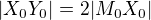 $|X_0Y_0|=2|M_0X_0|$