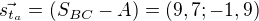 $\vec{s_{t_a}}=(S_{BC}-A)=(9,7; -1,9) $