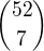 kopírovat do textarea ${52 \choose 7}$