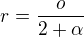 kopírovat do textarea $r=\frac{o}{2+\alpha }$