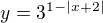 $y=3^{1-|x+2|}$