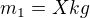 $m_{1}=X kg$