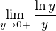 $\lim_{y \to 0 +}\frac{\ln y}{y} $