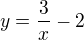 $y=\frac {3}{x}-2$