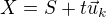 $X = S+ t\vec{u}_k$