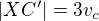$|XC^{\prime}|=3v_c$