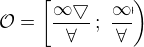 kopírovat do textarea $\cal{O}=\left[\frac{15}{8}\,;\;\frac{17}{8}\right)$