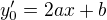 $y_0'=2ax+b$