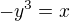 $-y^{3}=x$