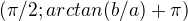 $(\pi /2;arctan(b/a)+\pi )$