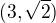 $(3, \sqrt{2})$