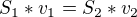 $S_{1}*v_{1} = S_{2} * v_{2}$