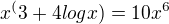kopírovat do textarea $x^(3+4logx)=10x^6$