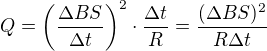 kopírovat do textarea $Q=\left(\frac{\Delta BS}{\Delta t}\right)^2\cdot \frac{\Delta t}{R}=\frac{(\Delta BS)^2}{R\Delta t}$