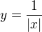 $y=\frac{1}{|x|}$