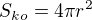 $S_{ko}=4\pi r^2$