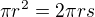 $\pi r^{2}=2\pi rs$