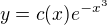 $y=c(x)e^{-x^{3}}$